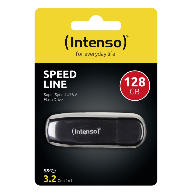 Intenso USB Drive 3.0 - Speed Line 128GB Μαύρο
